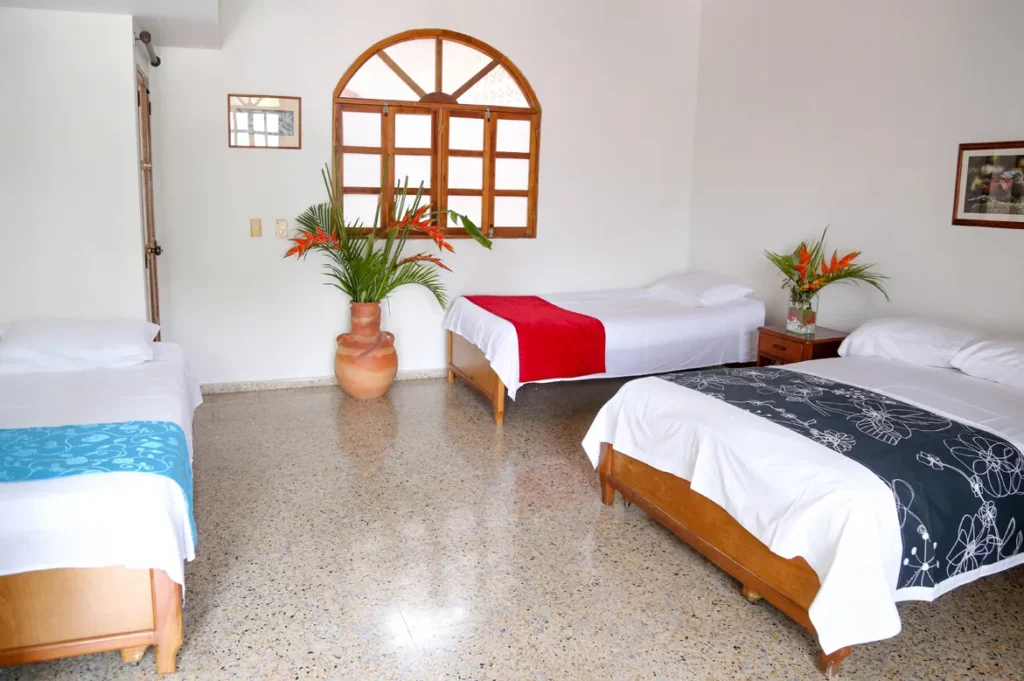 Habitación familiar con ventana en arco